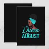 黒の女王は8月に生まれた 誕生日のギフト 招待状 (正面/裏面)