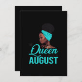 黒の女王は8月に生まれた 誕生日のプレゼント 招待状 (正面/裏面)