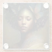 黒の女神ファンタジーアート ガラスコースター (裏面)