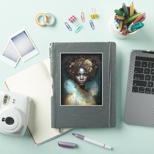 黒の女神ファンタジーアート シール (iPadカバー)