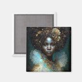 黒の女神ファンタジーアート マグネット (正面/裏面)