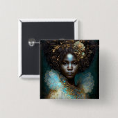 黒の女神ファンタジーアート 缶バッジ (正面&裏面)