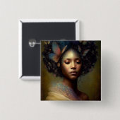 黒の女神ファンタジーアート 缶バッジ (正面&裏面)