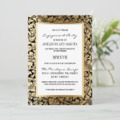 黒の婚約パーティ|の金花のダマスク織 招待状 (スタンド正面)