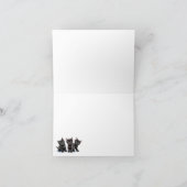 黒の子猫の3匹の折りたとうカード 招待状 (内部)