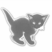 黒の子猫ステッカー シール (正面)