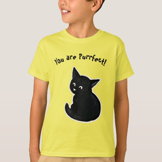 黒の子猫Tシャツ Tシャツ (正面)