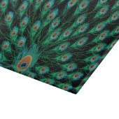 黒の孔雀の羽を持つイラストレーション カッティングボード (角)