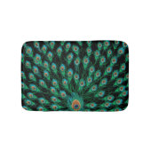 黒の孔雀の羽を持つイラストレーション バスマット (正面)