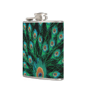 黒の孔雀の羽を持つイラストレーション フラスク (左)