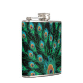黒の孔雀の羽を持つイラストレーション フラスク (右)