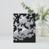 黒の宇宙(白い3Dボール違うサイズ) ポストカード (スタンド正面)