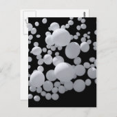 黒の宇宙(白い3Dボール違うサイズ) ポストカード (正面/裏面)