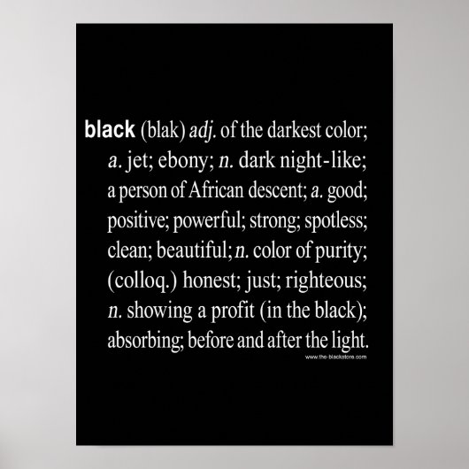 黒の定義：ポスター（マット） 12X16 ポスター (正面)
