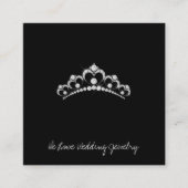 黒の宝石商にダイヤモンド結婚ティアラ スクエア名刺 (正面)