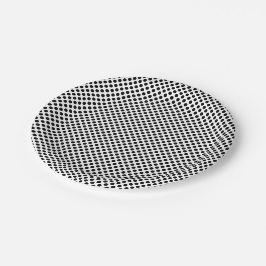 黒の小さいサイズの水玉模様 ペーパープレート (アングル)