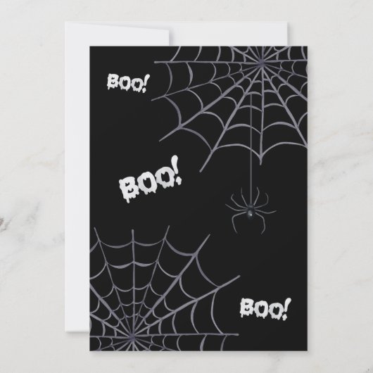 黒の小さなブーほとんど幽霊男の子のシャワー 招待状 (裏面)