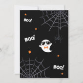 黒の小さなブーほとんど起因かわいい幽霊の赤ちゃんシャワー 招待状 (裏面)