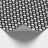 黒の小さな白いダイヤモンド ラッピングペーパー (角)