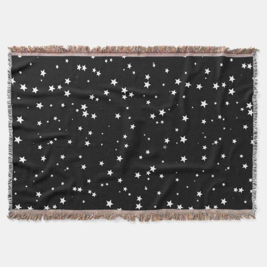 黒の小さな白い星 スローブランケット (正面)
