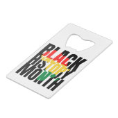 黒の履歴月 クレジットカード栓抜き (正面アングル)