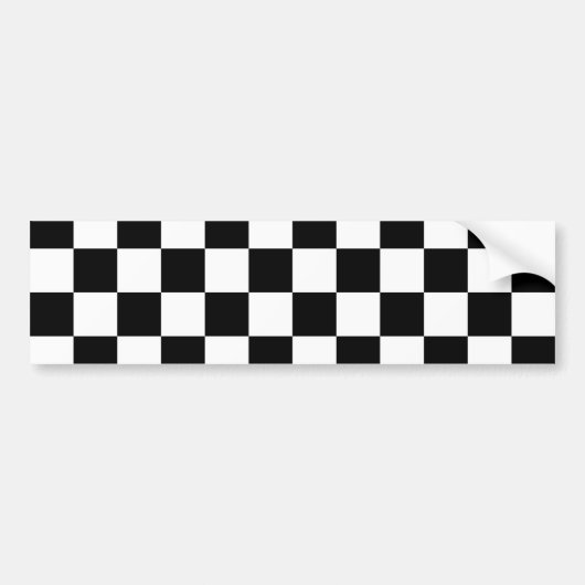 黒の市松模様 バンパーステッカー (正面)