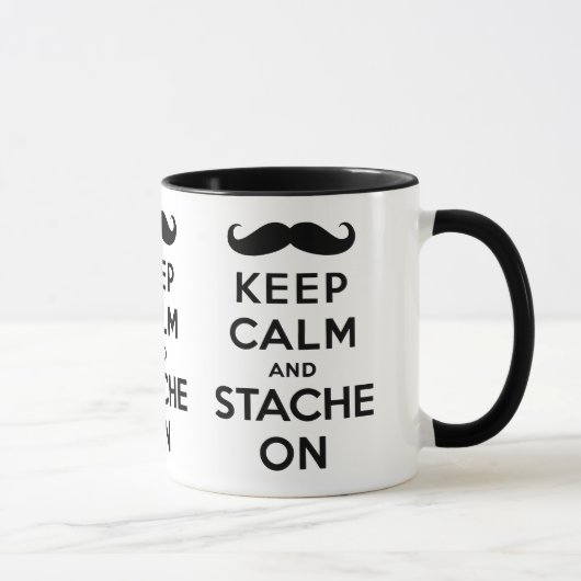 黒の平静そしてstacheを保って下さい マグカップ (右)