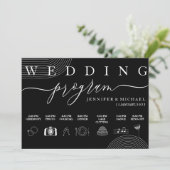 黒の幾何学アイコン タイムライン 結婚式 プログラム (スタンド正面)