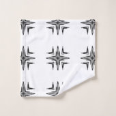 黒の幾何学模様のデザインバスタオルセット バスタオルセット (ウォッシュタオル)