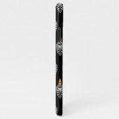 黒の幾何学的なフーポーの鳥のパターン iPhoneケース (右側)