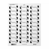 黒の幾何学的ストライプ住所 シール (フルシート)