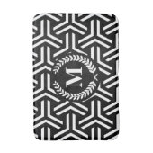 黒の幾何学的 バスマット (正面縦)