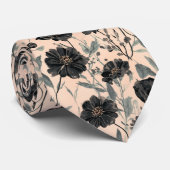 黒の庭の花 野の花 春の牧草地 ネクタイ (ロール)