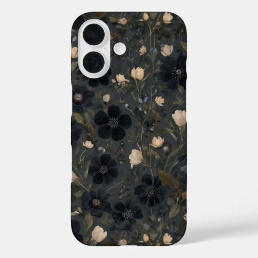 黒の庭の花 野花 春の牧草地 Case-Mate iPhoneケース (裏面)