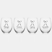 黒の弓 ミニマリスト シンプル ブライズメイド 提案 ステムなしワイングラス (正面)