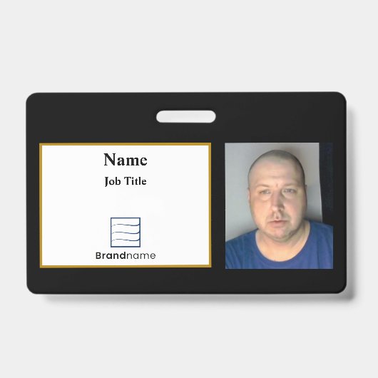 黒の従業員IDバッジ バッジ (正面)