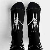 黒の怖いハロウィンに骸骨の手 ソックス (上部)