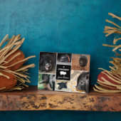 黒の愛するメモリーペット豚の写真コラージュ フォトプラーク (側面)