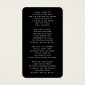 黒の愛の記憶の写真詩記念カード (裏面)