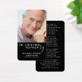 黒の愛の記憶の写真詩記念カード (デスク)