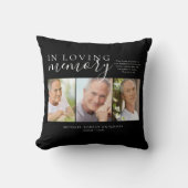 黒の愛の記憶の写真追悼記念 クッション (正面)