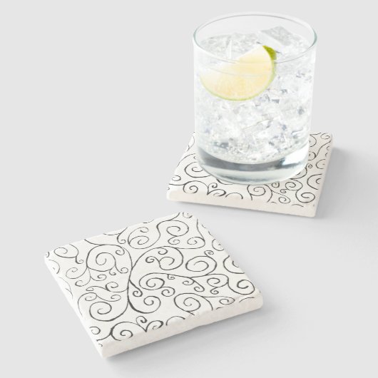 黒の手の色彩の鮮やか曲げパターン ストーンコースター (横)