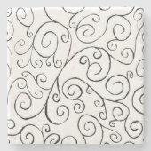 黒の手の色彩の鮮やか曲げパターン ストーンコースター (正面)