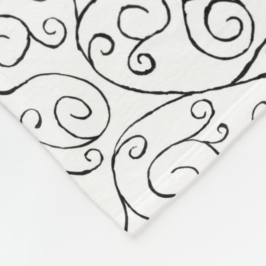 黒の手の色彩の鮮やか曲げパターン フリースブランケット (角)