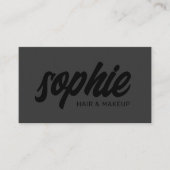 黒の手書きはっきりしたブラシスクリプト 名刺 (正面)