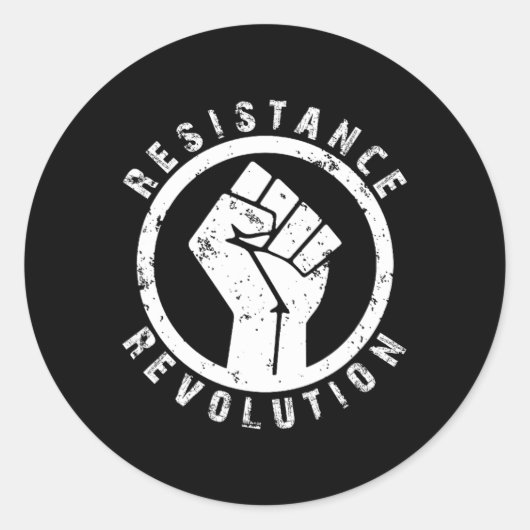 黒の抵抗革命最初の腐敗に抵抗 ラウンドシール (正面)