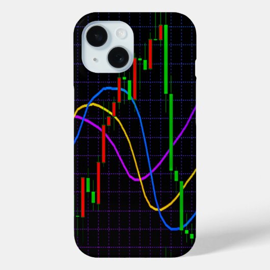 黒の抽象的な株式市場ローソク足チャート  Case-Mate iPhoneケース (裏面)