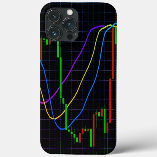 黒の抽象的な株式市場ローソク足チャート  Case-Mate iPhoneケース (裏面)