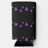 黒の抽象芸術の紫色の三角形 スリム缶クーラー (裏面)