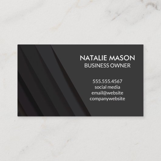 黒の抽象芸術パネル |モノグラム 名刺 (裏面)